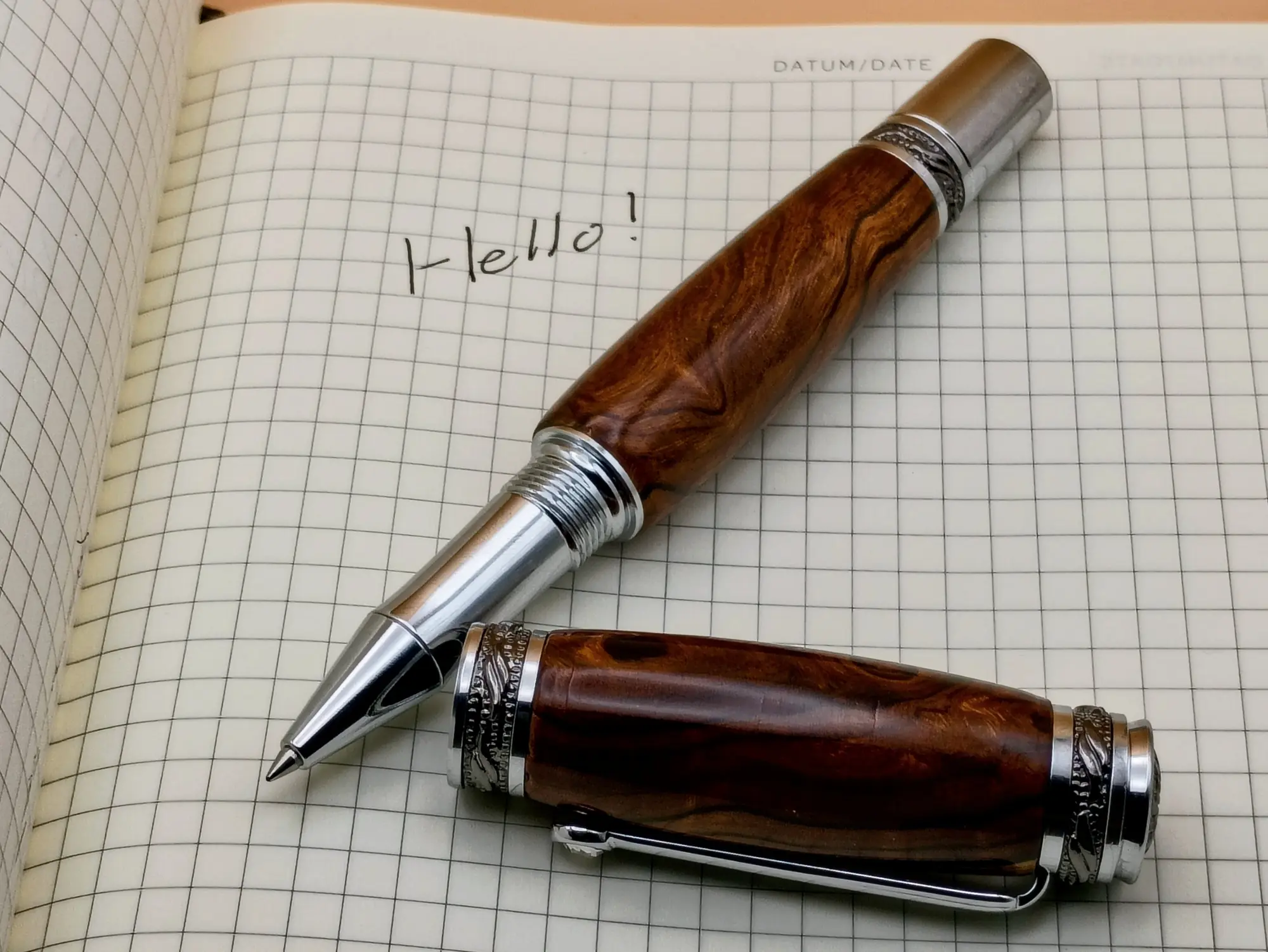 Hand-turned writing instruments on the workbench